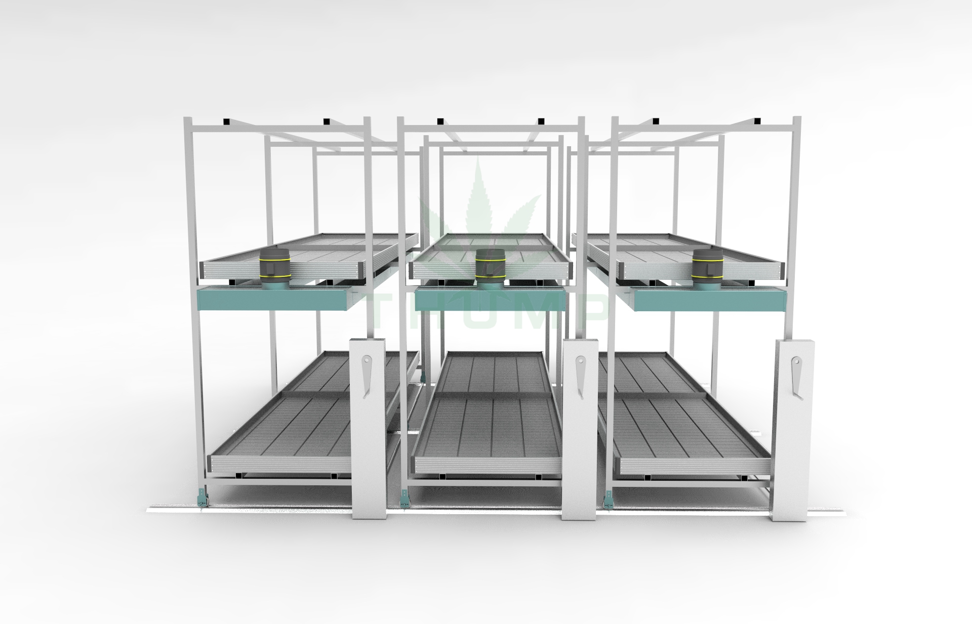 Multilayer Hydroponic Mobile Grow Rack System
